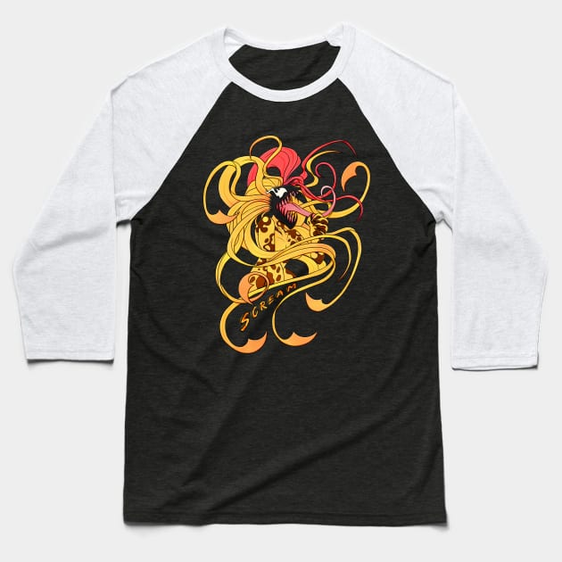 Scream Symbiote Baseball T-Shirt by giratina13